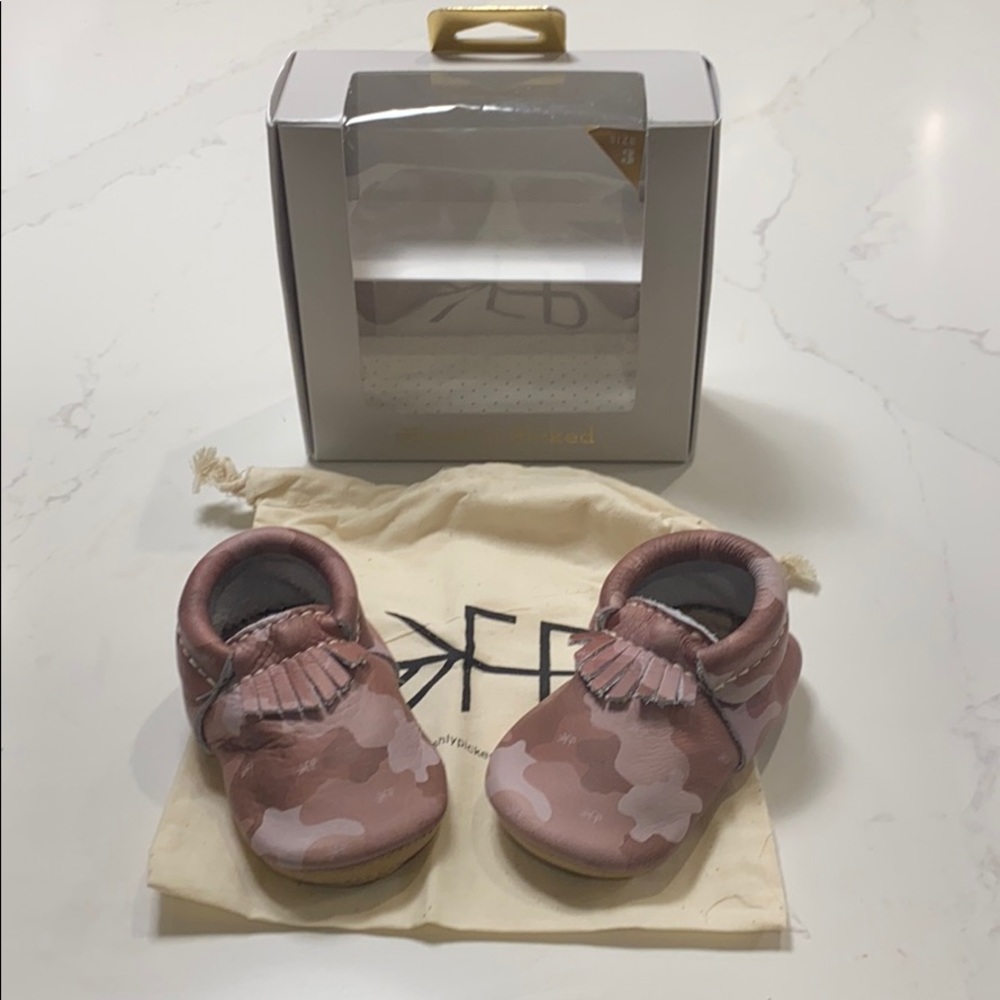 Brand New Freshly Picked Camo Mini Sole Moccasins